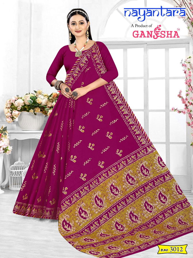 Nayantara Vol 3 By Ganesha Daily Wear Cotton Printed Saree Wholesale Market In Surat